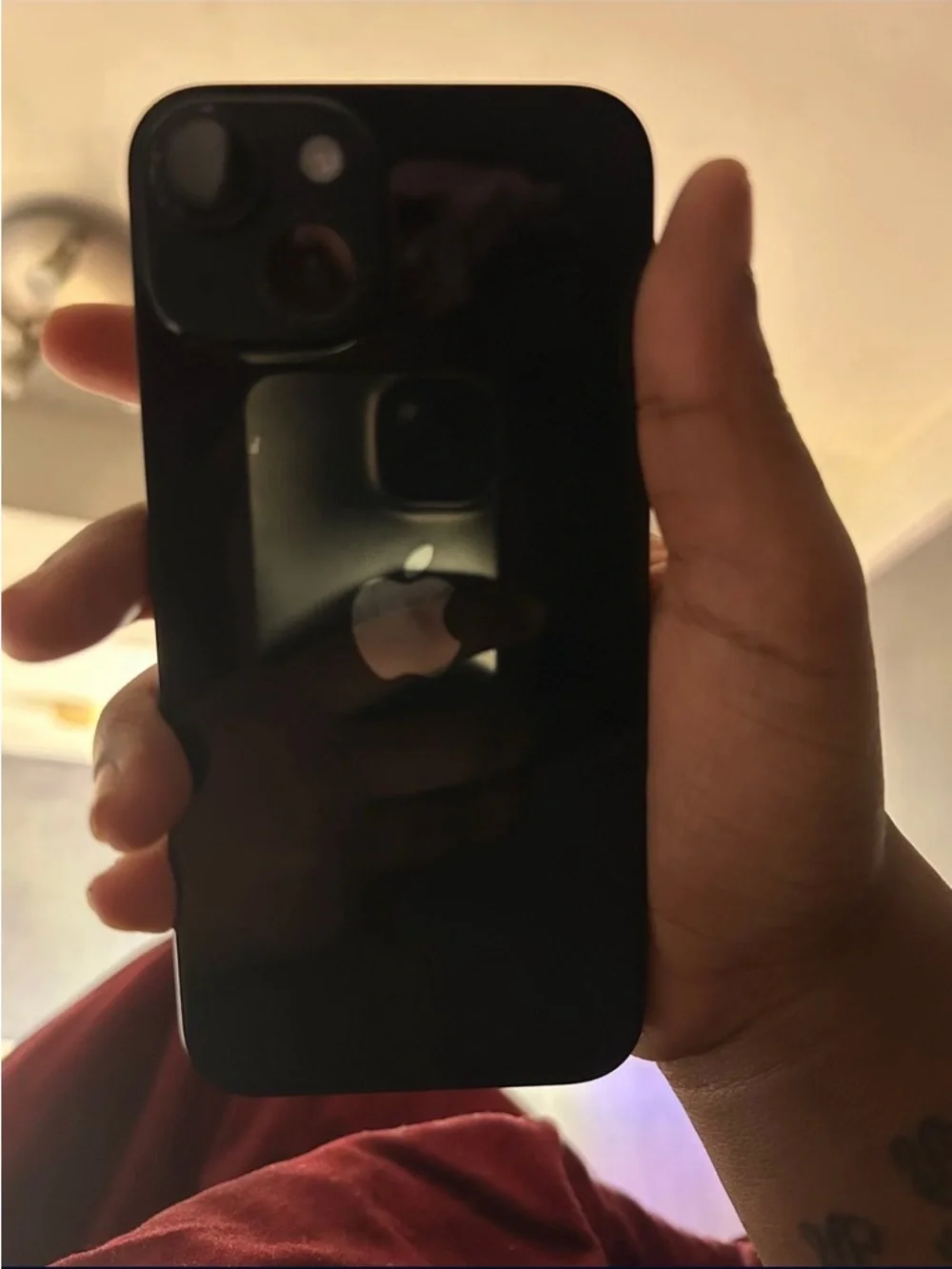 Apple iPhone with Black Frame and Warm Display